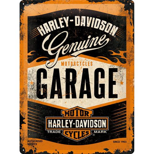 Plaques en tôle & rétro pour moto Nostalgic-Art Plaque métallique 20 x 30 « Harley-Davidson Garage » Neutre