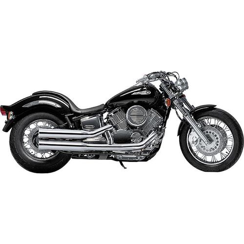 Motorcycle Exhausts & Rear Silencer Falcon Double Groove exhaust 2-2 XVS 1100 Drag Star polished