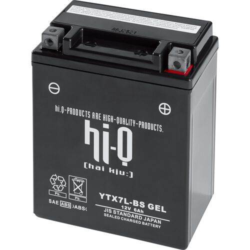 Batteries de moto Hi-Q batterie AGM Gel scellé HTX7L, 12V, 6Ah (YTX7L) Neutre