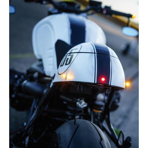 Feux arrière & réflecteurs de moto Kellermann LED frein/feu arrière M5 Atto® RB (V) chrome clair verre Bleu