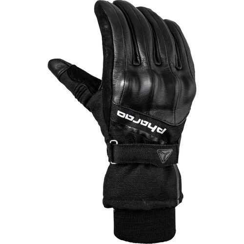 Motorradhandschuhe Pharao Edmon WP Winter Leder/Textilhandschuh lang Schwarz