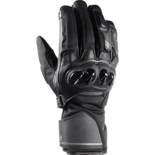 Motorradhandschuhe Sport FLM Torque WP Leder/Textilhandschuh lang Schwarz