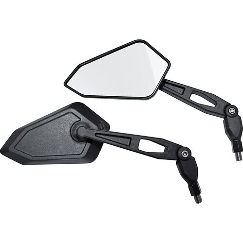 Mirrors Shin Yo handlebar mirror pair M10x1,25R+L Booster swiveling black White