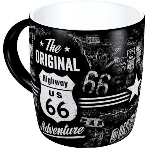 Motorcycle Cups Nostalgic-Art cup "Highway 66 - The Original Adventure" 330 ml Blue