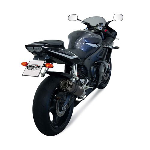 Motorrad Auspuffanlagen & Endschalldämpfer Hashiru Auspuff ST06 schwarz/carbon für Yamaha YZF R6 2003-2005 Neutral