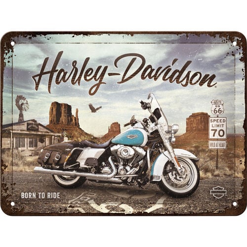 Motorcycle Tin Plates & Retro Nostalgic-Art Metal sign 15 x 20 HD - Route 66 "Road King Classic" Neutral