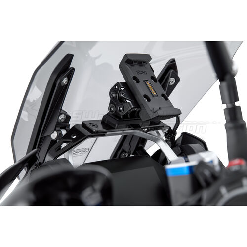 Motorcycle Navigation Power Supply SW-MOTECH QUICK-LOCK GPS mount at cockpit for BMW R 1200/1250 GS /Adve Grey