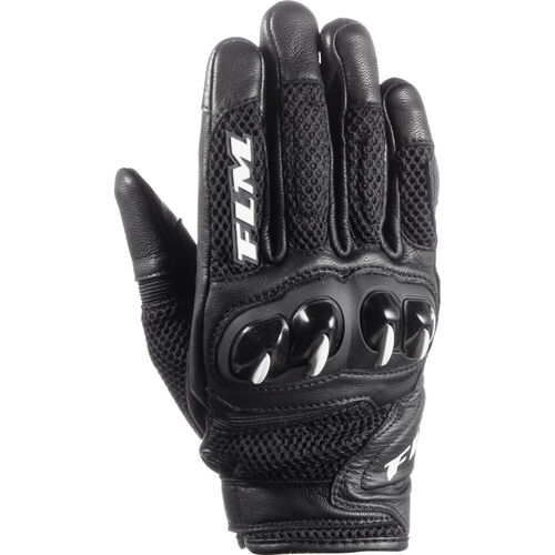 Gants de moto Sport FLM Misano Air gant de cuir et textile p. femme court Noir