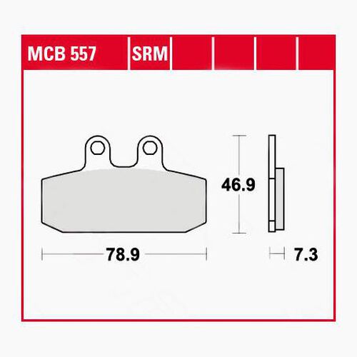 Plaquettes de frein de moto TRW Lucas plaquettes de frein MCB557 78,9x46,9x7,3mm