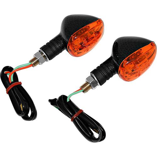 Motorrad Standardblinker Shin Yo Blinkerpaar Little Duke 12V/10W M10 carbonlook Neutral