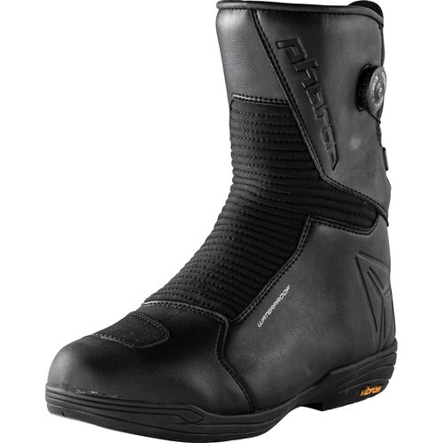 Chaussures et bottes de moto Tourer Pharao Delta WP Bottes de moto à lacets longues Noir