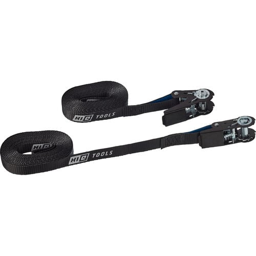 Sangles de serrage & accessoires Hi-Q Tools 2 x Ratchet tie-down strap black one-piece 6 meters LC 800 d Neutre