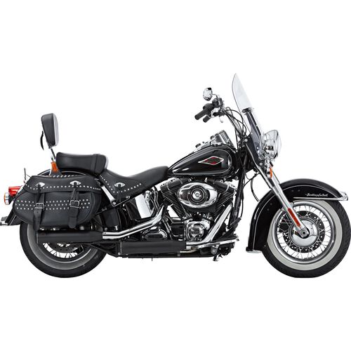 Motorcycle Exhausts & Rear Silencer Falcon Double Groove exhaust ED Harley FLSTC, FXSTB/C black