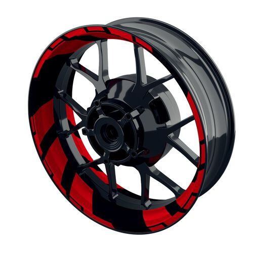 Autocollant de bord de jante de moto One-Wheel Wheel rim stickers Chainsaw red matte Rouge