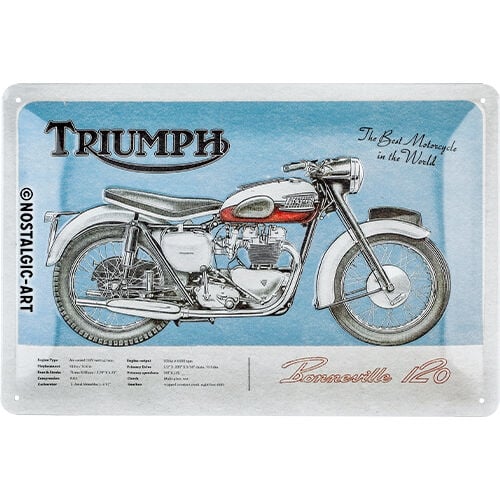 Motorrad Blechschilder & Retro Nostalgic-Art Blechschild 20 x 30 cm Triumph - Bonneville Neutral