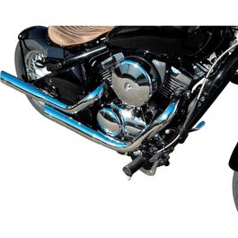 Motorrad Auspuffanlagen & Endschalldämpfer Falcon Cromo-Line Auspuff 2-2 für Kawasaki VN 800 /Classic Blau