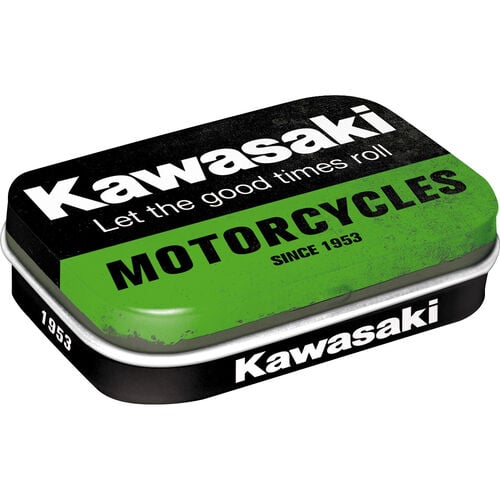 Motorrad Aufbewahrungsdosen Nostalgic-Art Pillendose "Kawasaki - Motorcycles" Grau