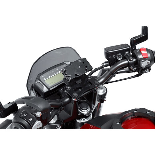 Motorrad Navi Stromversorgung SW-MOTECH QUICK-LOCK Navi-Halter an Lenker für BMW/Honda/Suzuki Grau