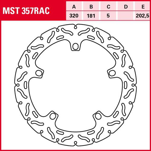 Disques de frein de moto TRW Lucas disque de frein RAC rigide MST357RAC 320/181/202,5/5mm Orange