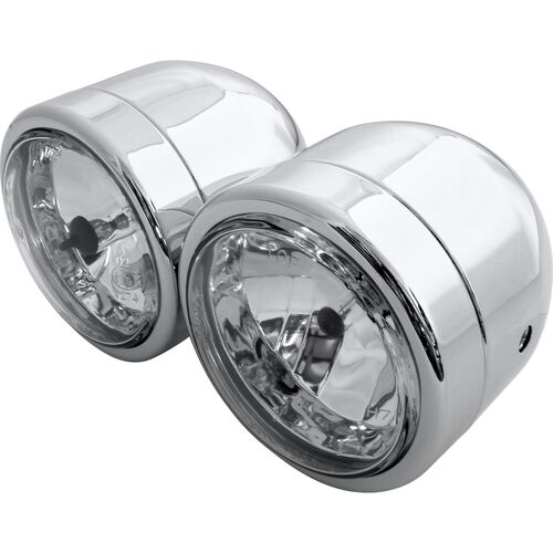 Motorcycle Headlights & Lamp Holders Shin Yo double headlights 90 mm low/high beam H7/H4 chrome Blue