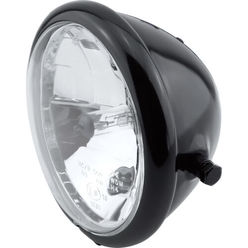 Phares & supports de phare de moto Shin Yo H4 projecteur Ø157mm Bates verre clair latérale noir Bleu