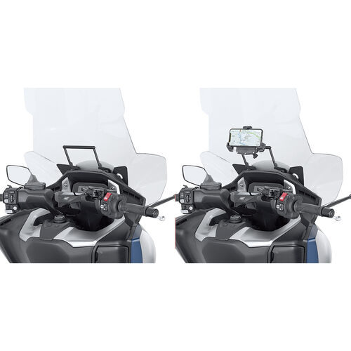 Motorrad Navi Stromversorgung Givi Navi-Haltestrebe am Windschild FB1186 für Honda Forza 750 Schwarz