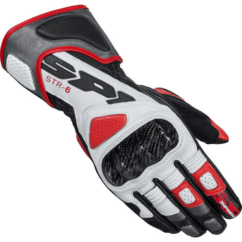 Motorcycle Gloves SPIDI STR-6 Leather gloves long Red