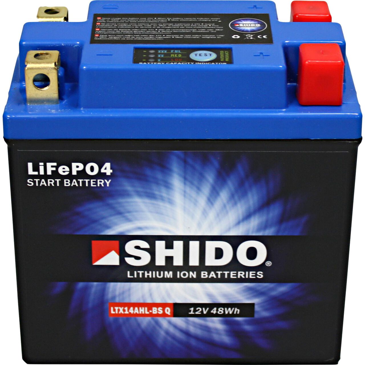 Motorrad Batterie Shido Lithium LB16AL-A2 / YB16AL-A2, 12V/16AH