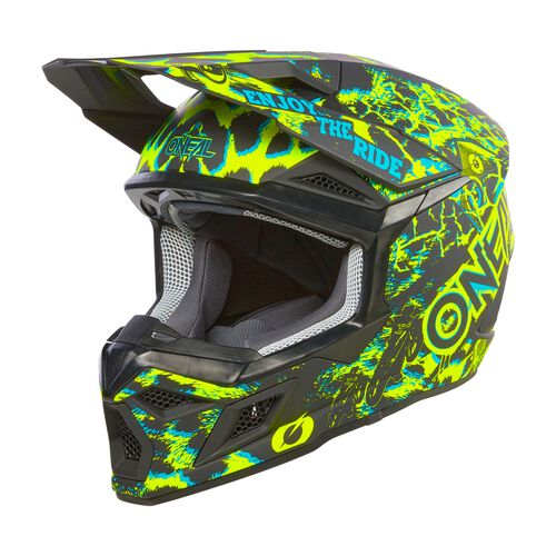 Motocross Helmets O'Neal MX 3Series V.24 Assault black / neon yellow XL