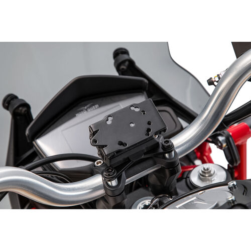 Motorcycle Navigation Power Supply SW-MOTECH QUICK-LOCK GPS mount at handlebar for Moto Guzzi V 85 TT Grey
