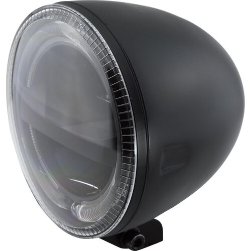 Phares & supports de phare de moto Highsider Circle LED phare 146mm avec FDJ dessous noir Blanc