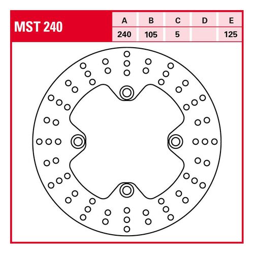 Motorcycle Brake Discs TRW Lucas brake disc Street rigid MST240 240/105/125/5mm Neutral