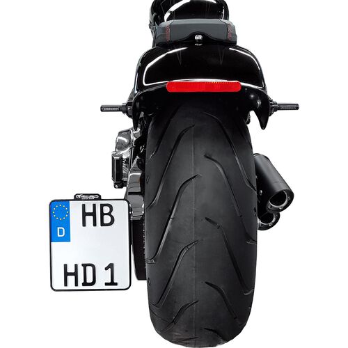 Motorcycle License Plate Frame HeinzBikes lateral license plate holder D 180mm HBSKZ-FL18 black