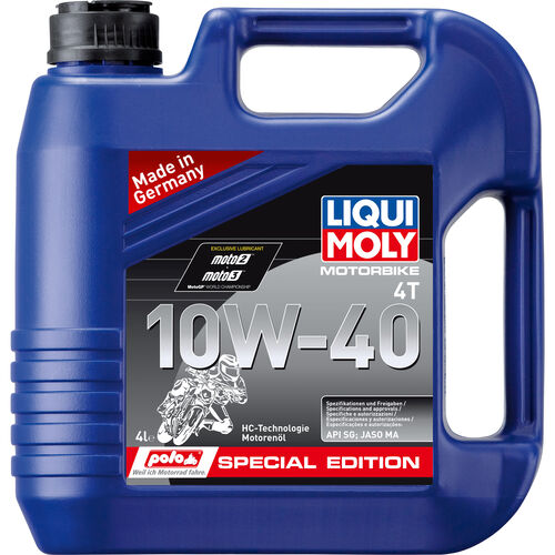 Motorrad Motoröl Liqui Moly Motoröl Motorbike 4T 10W-40 Polo-Special Edition 4 Liter Neutral