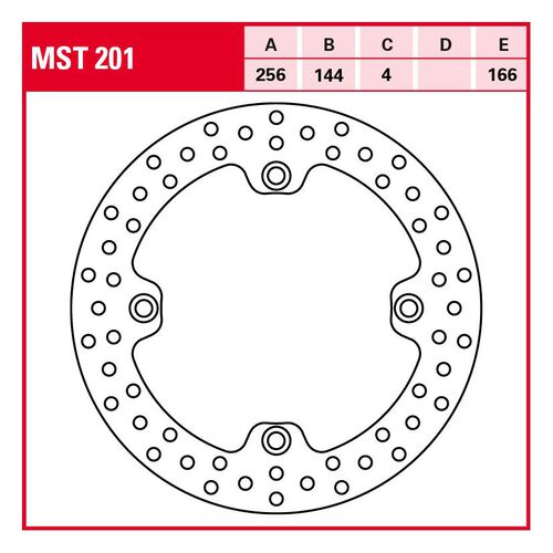 Motorrad Bremsscheiben TRW Lucas Bremsscheibe Street starr MST201 256/144/166/4mm Neutral