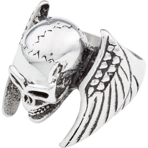 Gift Ideas Spirit Motors Stainless steel ring "Winged Skull" silver 22 Neutral
