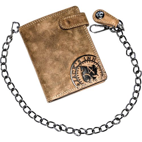 Motorcycle Wallets Jack's Inn 54 Wallet high with chain  "Negroni" antique brown Neutral