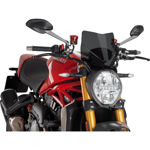 Windshields & Screens Puig windshield NG Sport dark smoked for Ducati Monster 797/821/1 Black