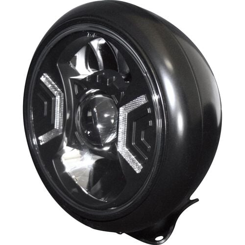 Motorrad Scheinwerfer & Lampenhalter Highsider LED Hauptscheinwerfer 210mm HD-Style Typ2 schwarz Weiß