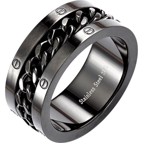 Gift Ideas Spirit Motors Stainless steel spiral ring black 20 mm
