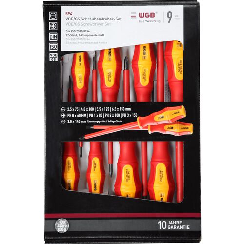 Wrench & Tong WGB VDE screwdriver set insulated 9 pieces Red