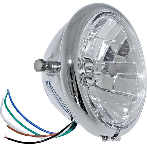 Motorcycle Headlights & Lamp Holders Shin Yo H4 headlight Ø157mm Bates clear glass sidewise chrome Blue