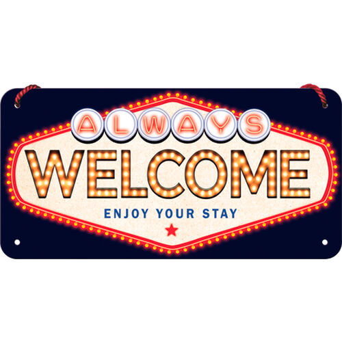 Geschenkideen Nostalgic-Art Hängeschild 10 x 20 "Welcome" Grau