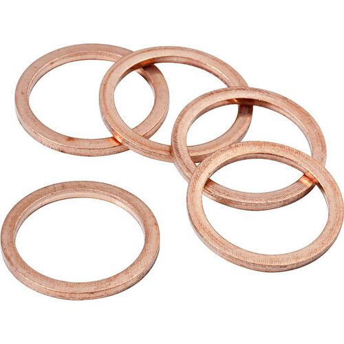 Gaskets Hi-Q Tools copper sealing rings (set of 5) M18  19x22mm Black