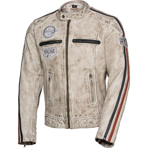 Motorcycle Leather Jackets Spirit Motors Retro-Style Leather Jacket 3.0 White