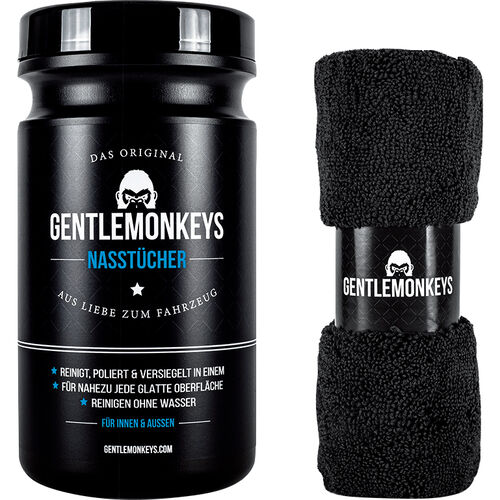 Nettoyant pour motos GentleMonkeys Chiffons de nettoyage 45er Ensemble Noir