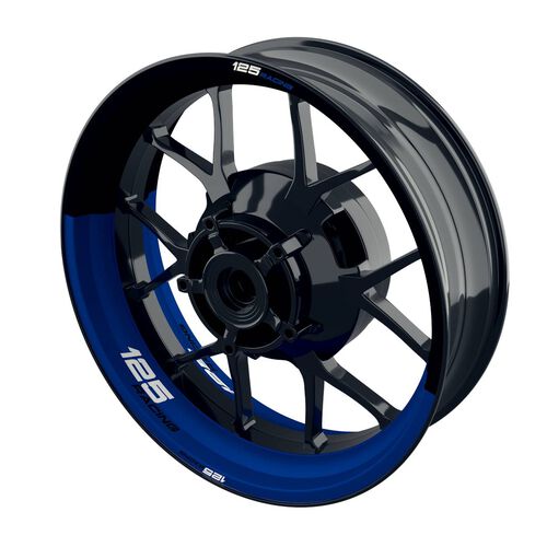 Autocollant de bord de jante de moto One-Wheel Wheel sticker 125 Racing Bleu