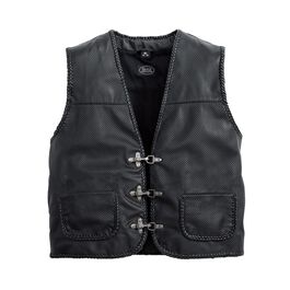 Motorcycle Vests Spirit Motors Perforated leather vest 1.0 Black