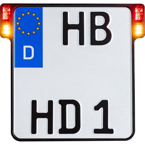 Motorcycle License Plate Frame HeinzBikes All-In 2.0 license plate holder D 180mm with 3in1 black