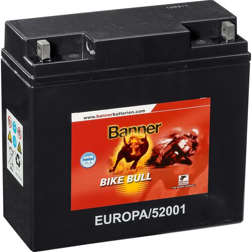 Batteries de moto Banner batterie Bike Bull GEL 52101, 12V, 19Ah (GT20H-3) Neutre